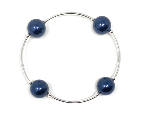 Count Your Blessings 12 MM Blue Pearl Bracelet