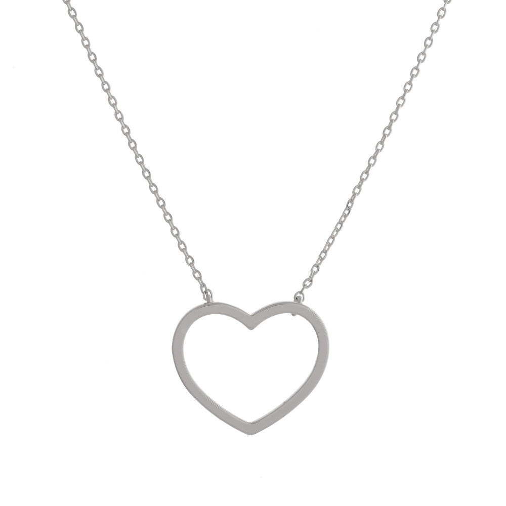 Count Your Blessings Heart Necklace, Silver