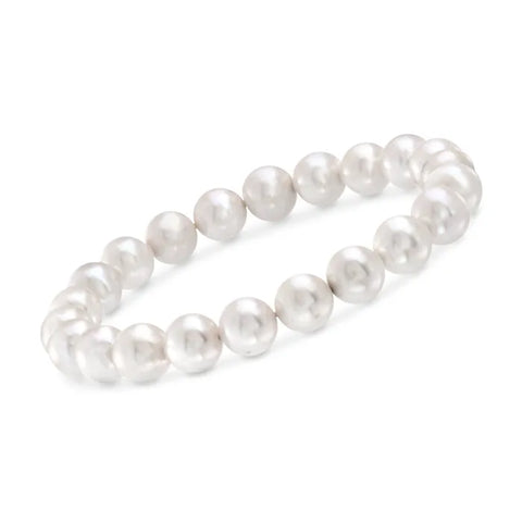 Count Your Blessings White Pearl Stretch Bracelet 8mm