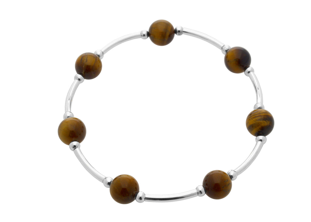 Count Your Blessings 8 MM Tigers Eye Gemstone Bracelet