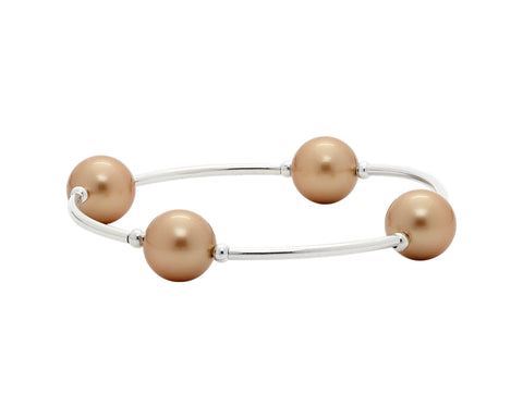 Count Your Blessings Gold Pearl Bracelet