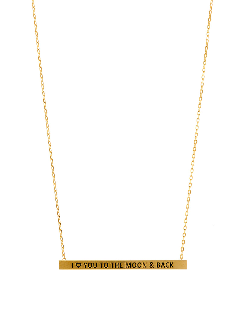 Count Your Blessings Necklace, I LOVE YOU TO THE MOON AND BACK, Gold