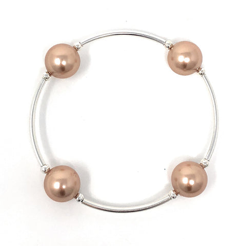 Count Your Blessings 12 MM Rose Gold Pearl Bracelet
