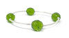 Count Your Blessings Birthstone Bracelet, Faceted Czech Peridot 12 MM Glass Beads