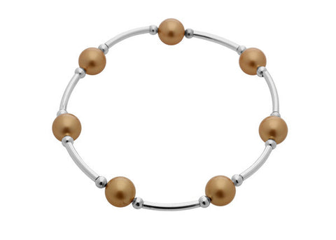 Count Your Blessings Gold 8 MM Pearl Bracelet