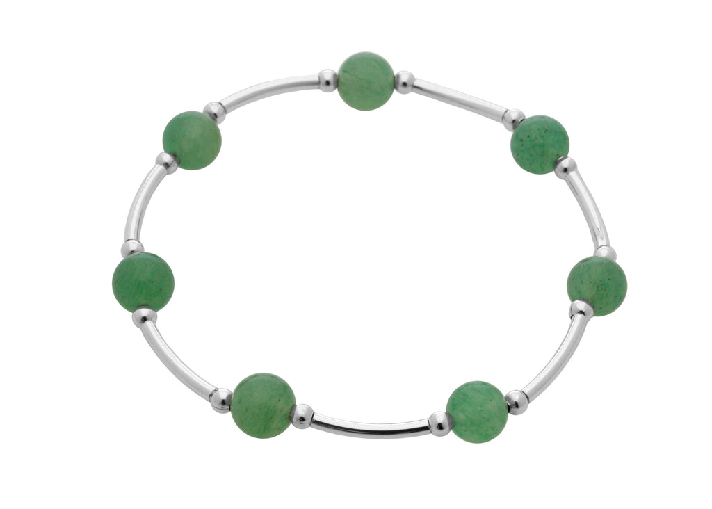 Count Your Blessings Green Aventurine & Silver Bracelet 8 mm Beads