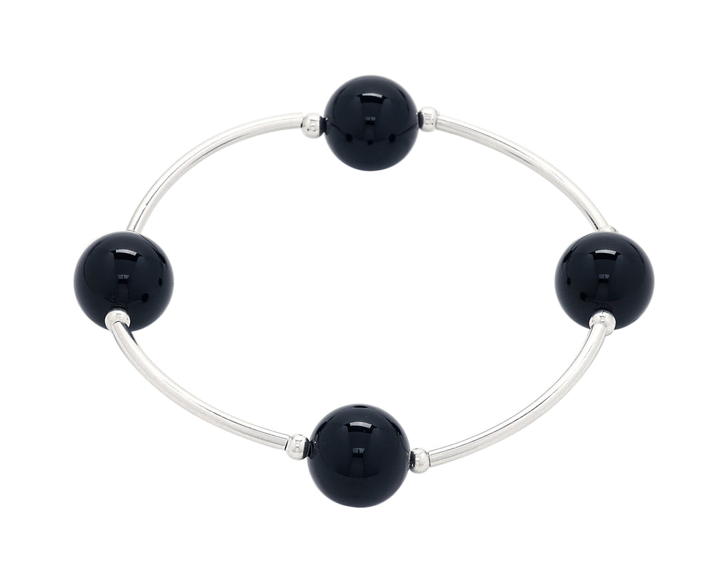 Count Your Blessings 12 MM Black Mystic Pearl Bracelet